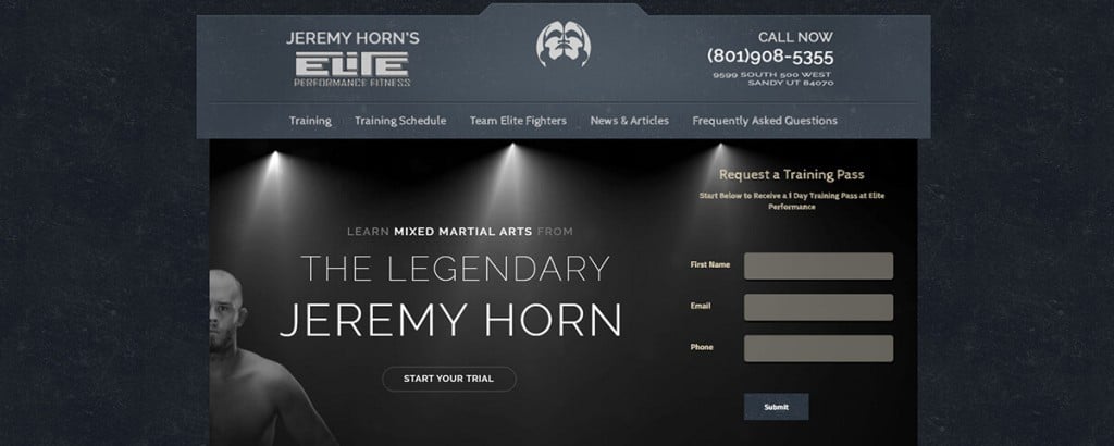 Jeremy Horn's Elite Performance MMA Homepage Website