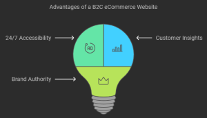 this infographic shows the advantages to B2C ecommerce. 